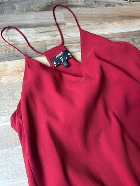 424 Fifth Lord & Taylor Red Maxi Slip Dress 90s Minimalist Pockets Cocktail S